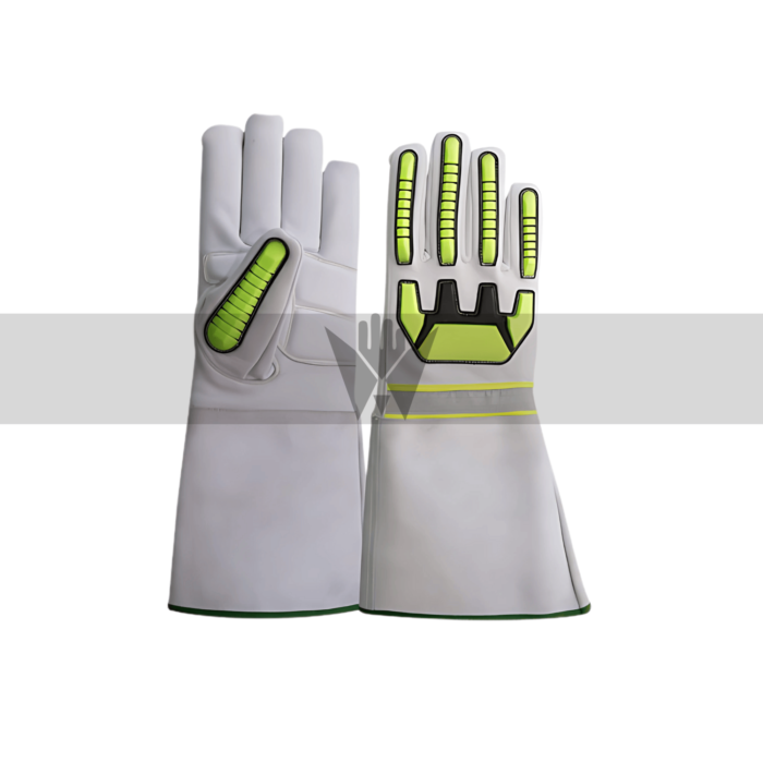 Goat Leather Welding Gloves with TPR, Gel Palm, Reflector & 6-Inch Cuff