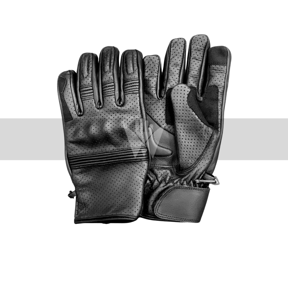 Motorbike Riding Gloves – Goat Leather with Reinforced Palm, Hard Knuckle Protection, Touchscreen Compatible