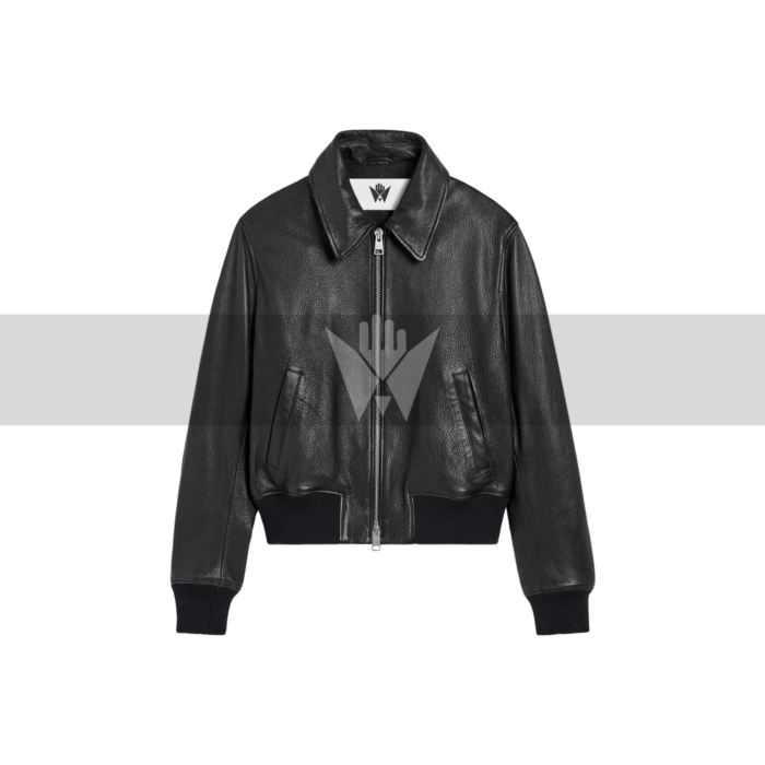 Unisex Black Leather Jacket – Premium Genuine Leather with Two-Way Zip and Classic Biker Design